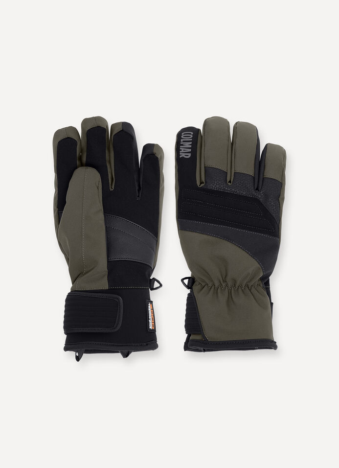 Ski gloves with leather inserts image number 1