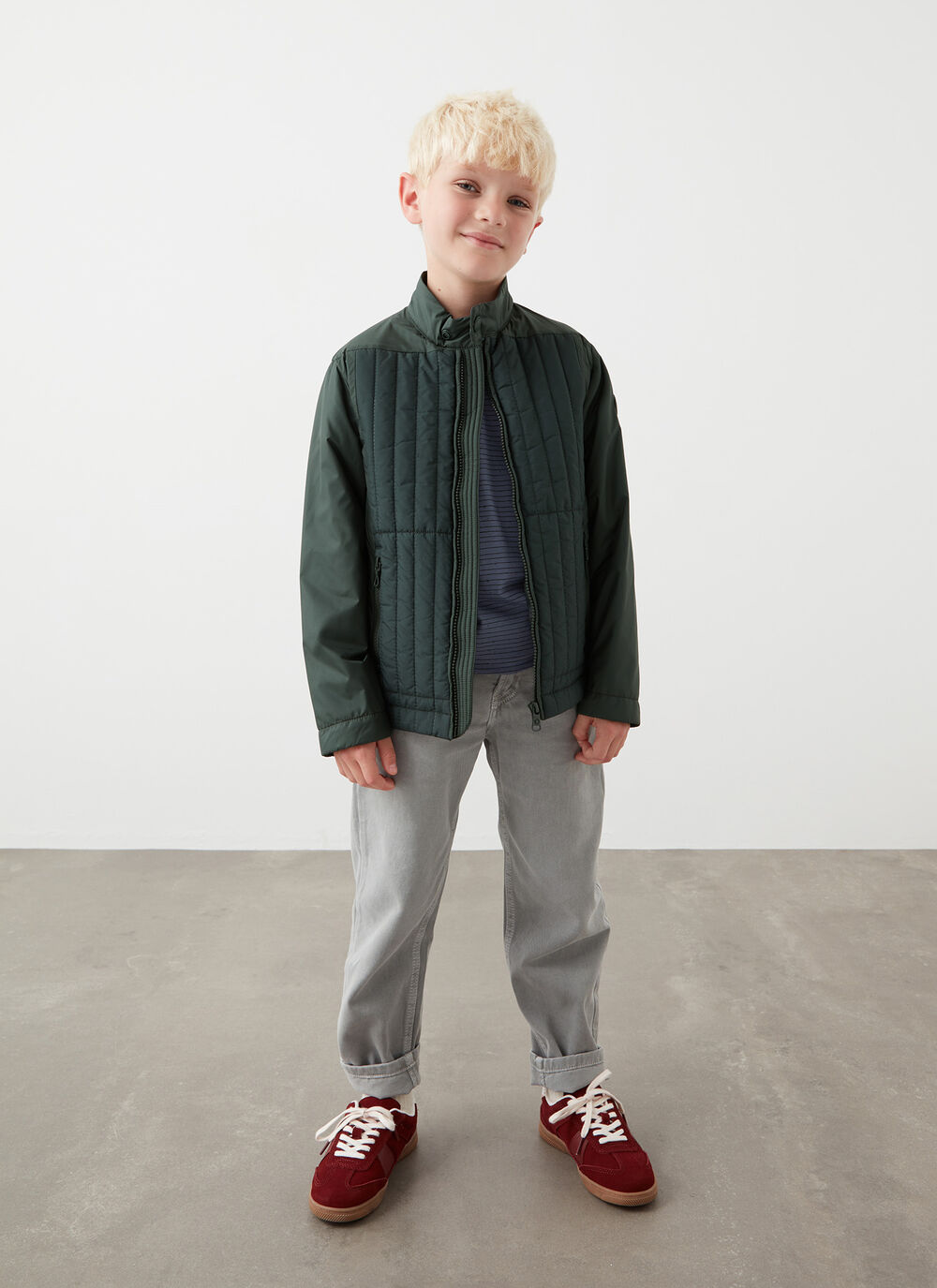 Biker jacket with wad padding image number 1