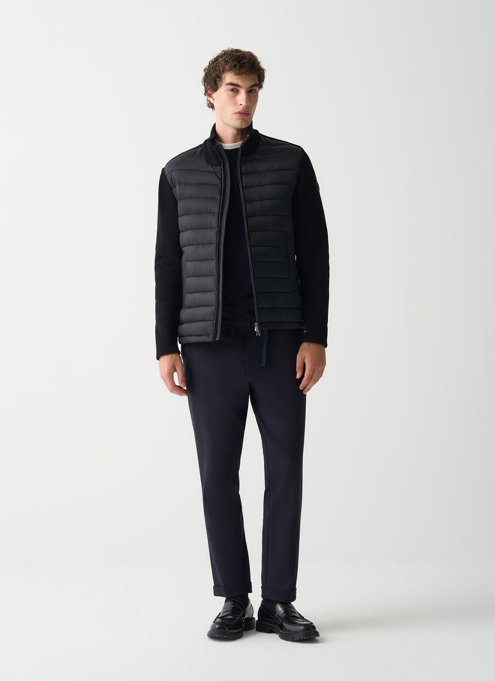 Jacket with knit sleeves image number 0