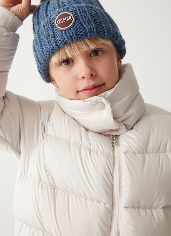 Oversize-Daunenjacke mit elastischen Bündchen am Saum