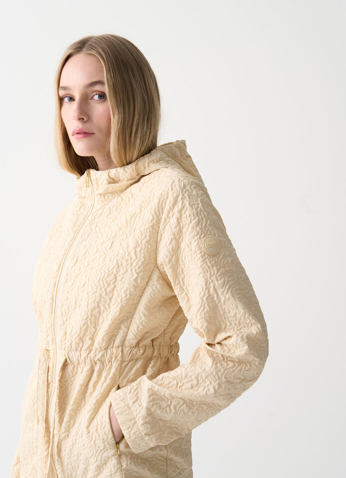 Embossed jacket with drawstring image number 2