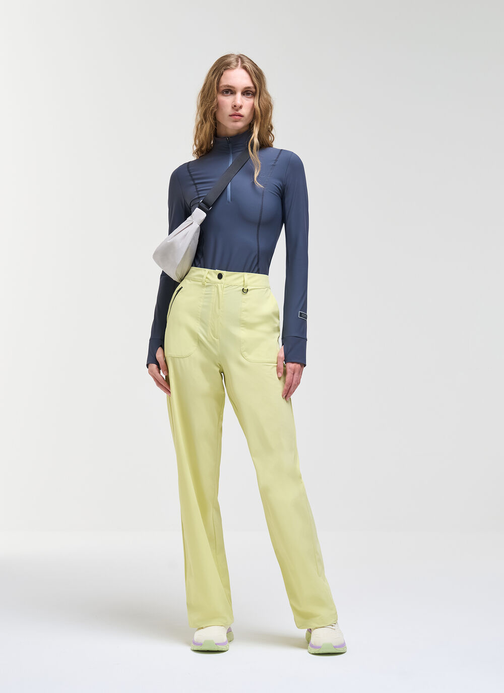 Wide leg pants in bi-stretch fabric image number 0