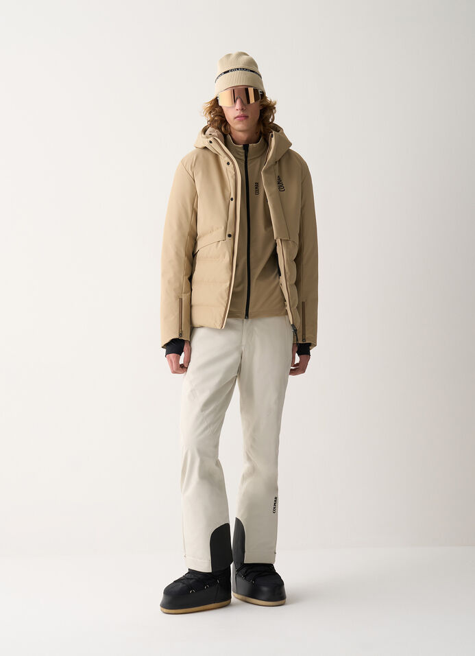 3D-effect padded ski jacket with seamless neck warmer image number 0