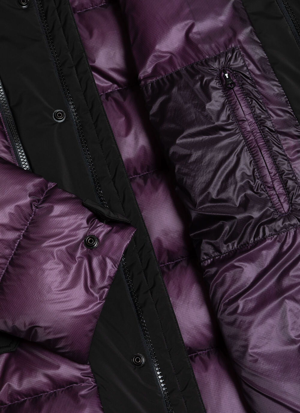 Down jacket with technical fabric details image number 6
