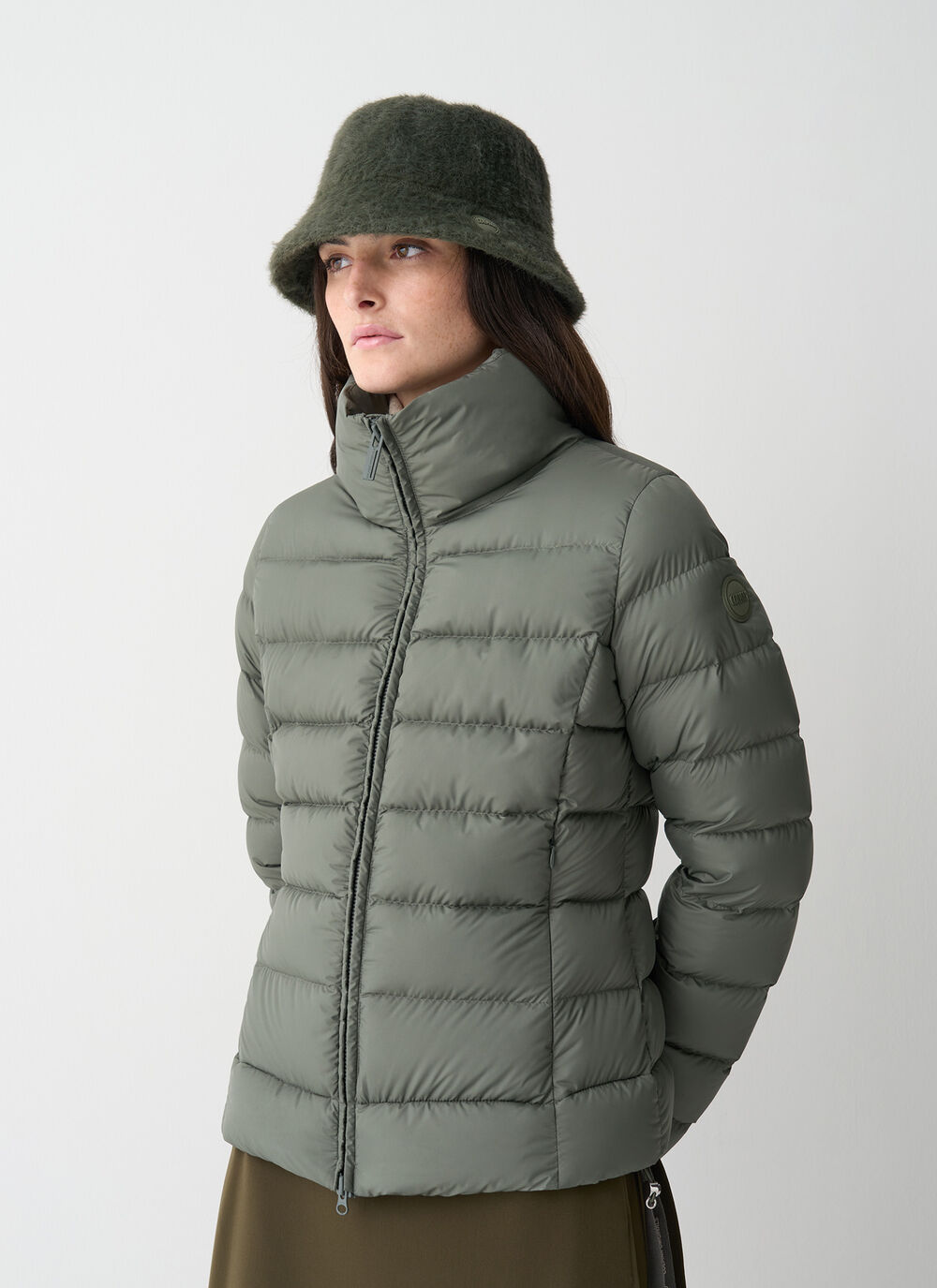 Matte down jacket with high collar image number 1