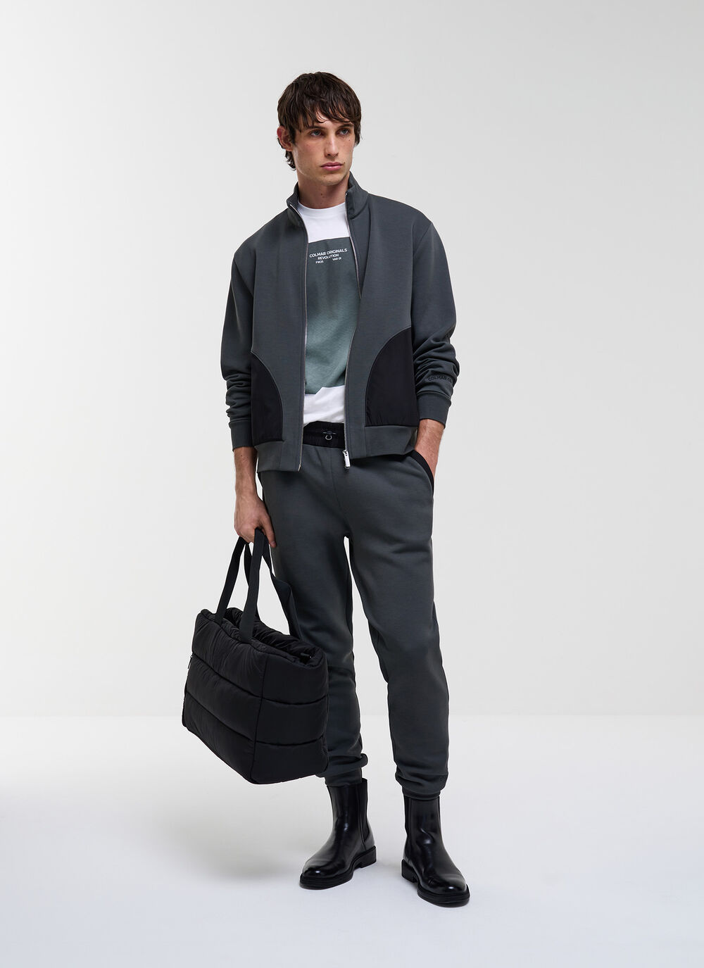 Sweatshirt with nylon inserts image number 0