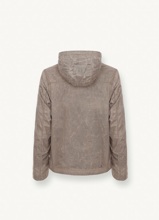 Veste à capuche en tissu ciré