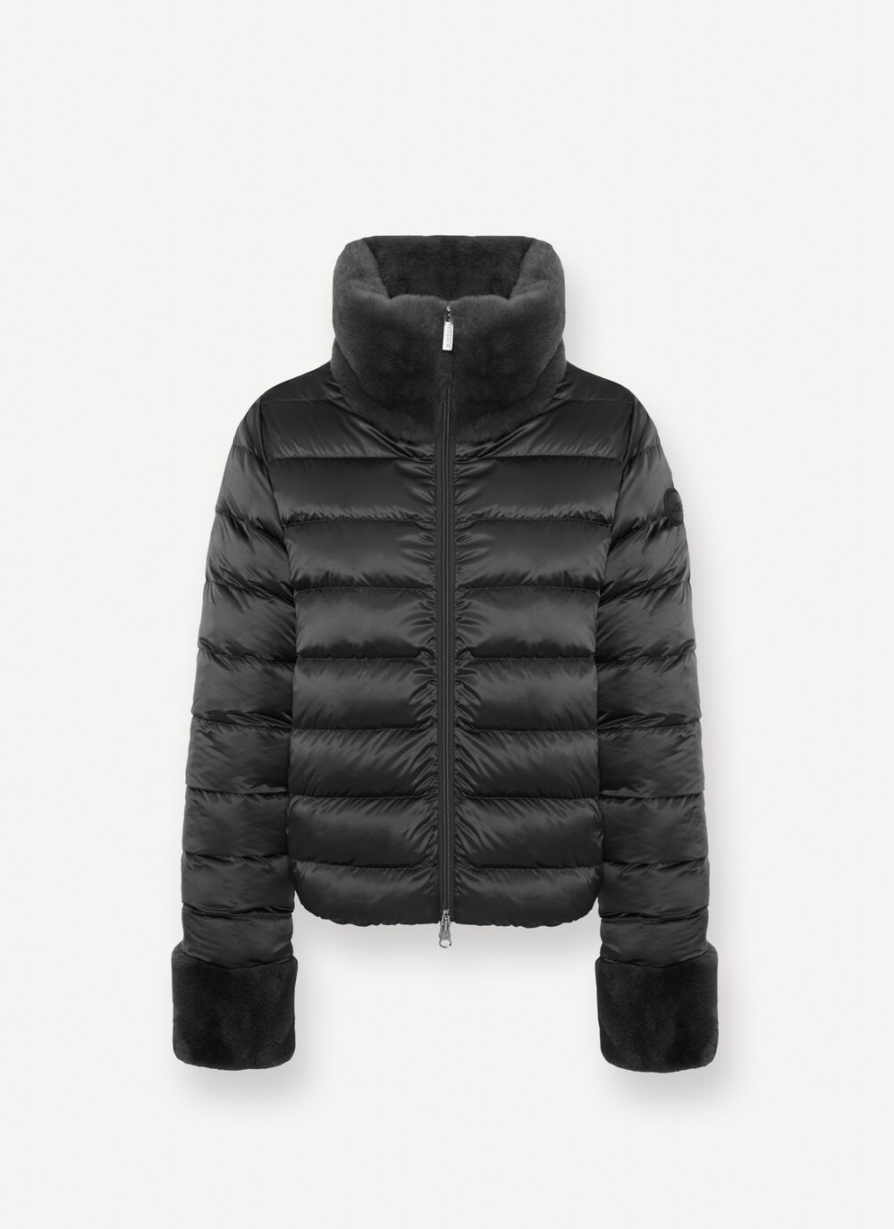 Reversible faux fur down jacket image number 7