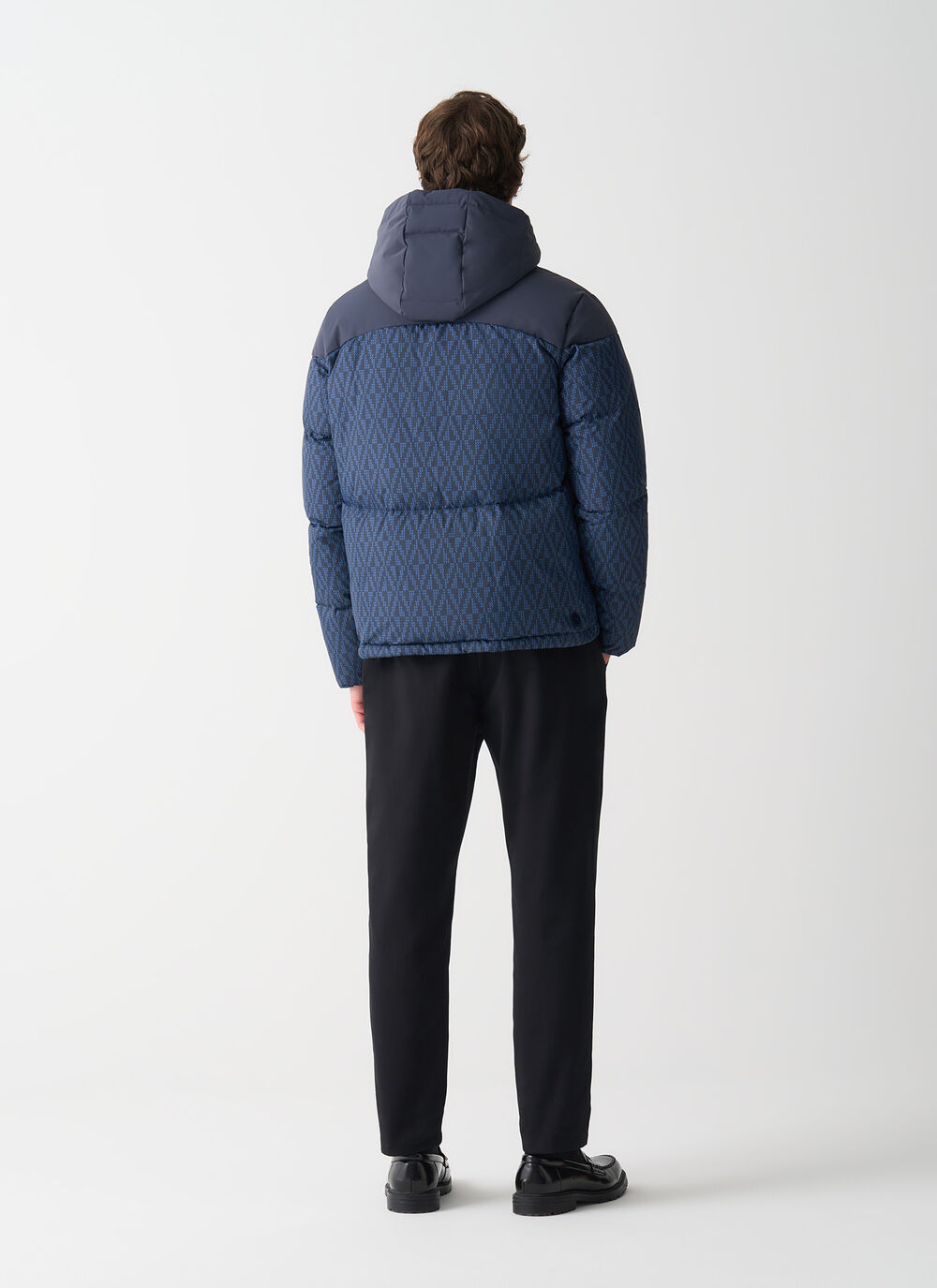 Down jacket with geometric print image number 3