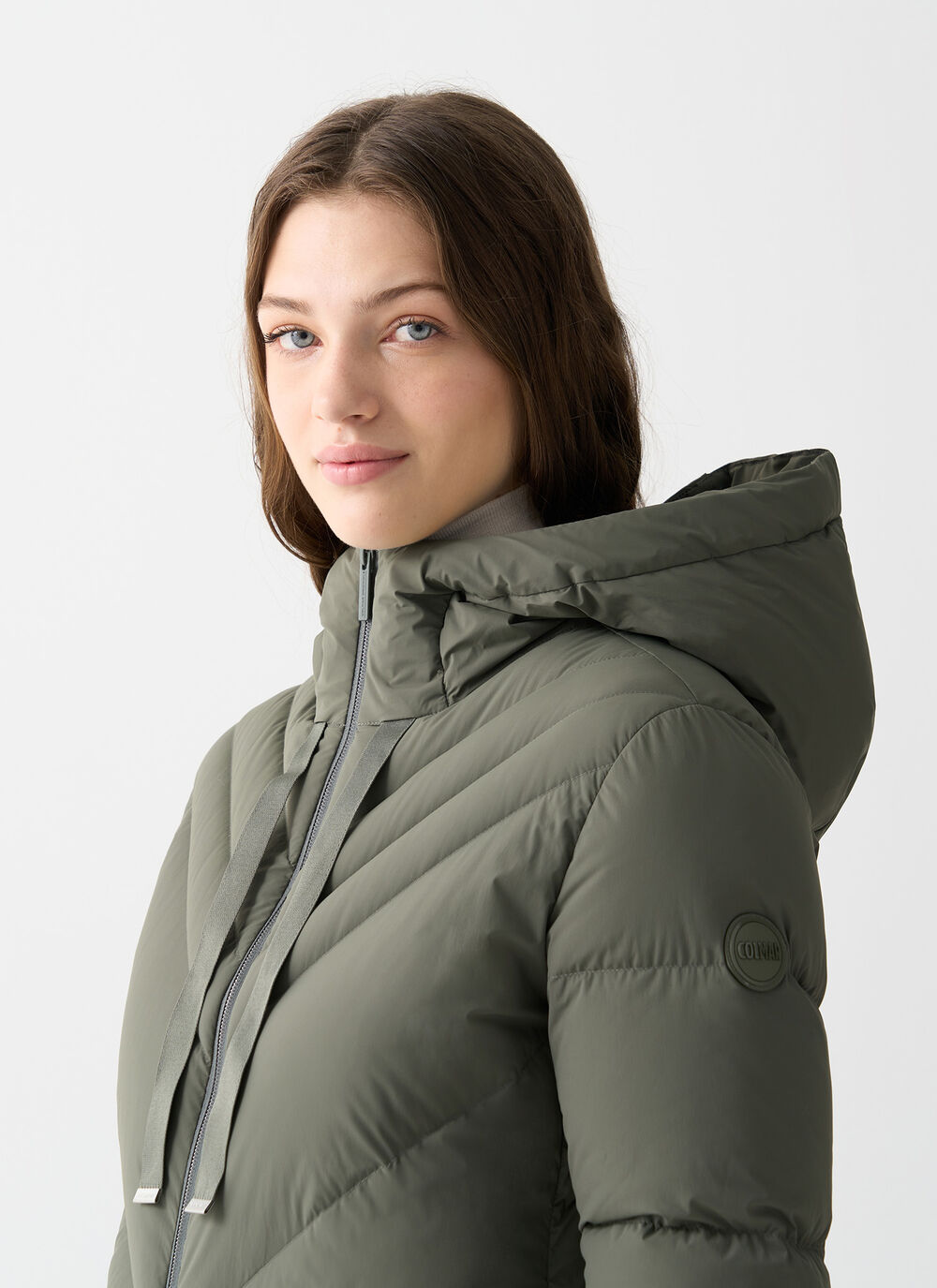 Stretch down jacket with drawstring image number 2