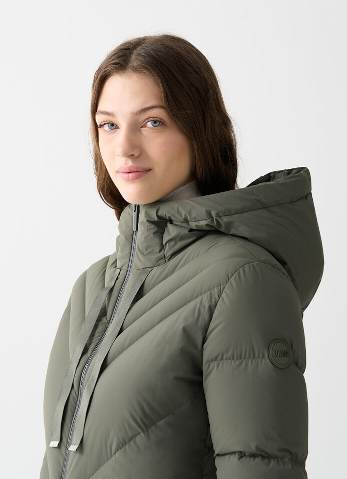 Stretch down jacket with drawstring image number 2