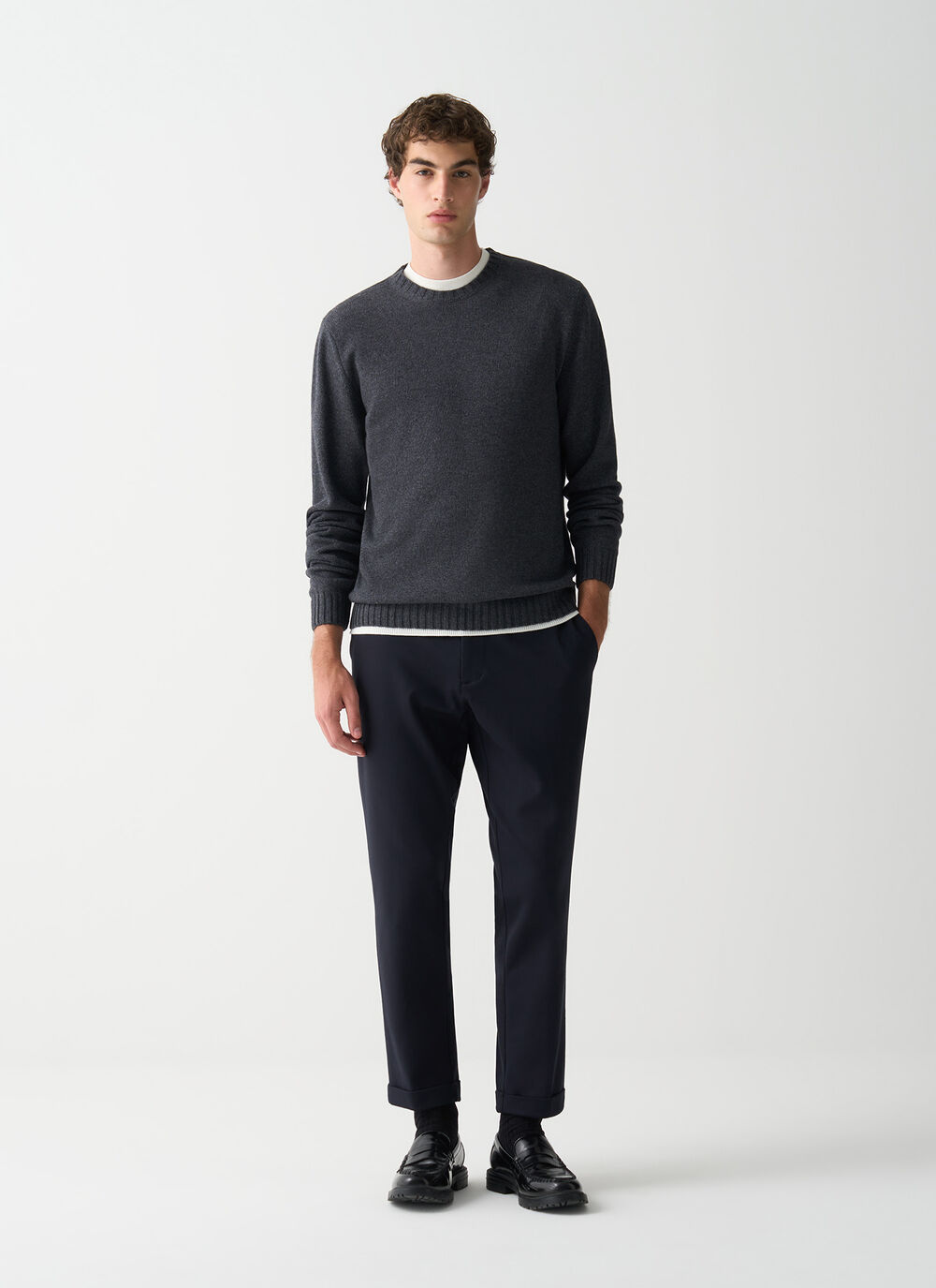 Branded wool pullover image number 0
