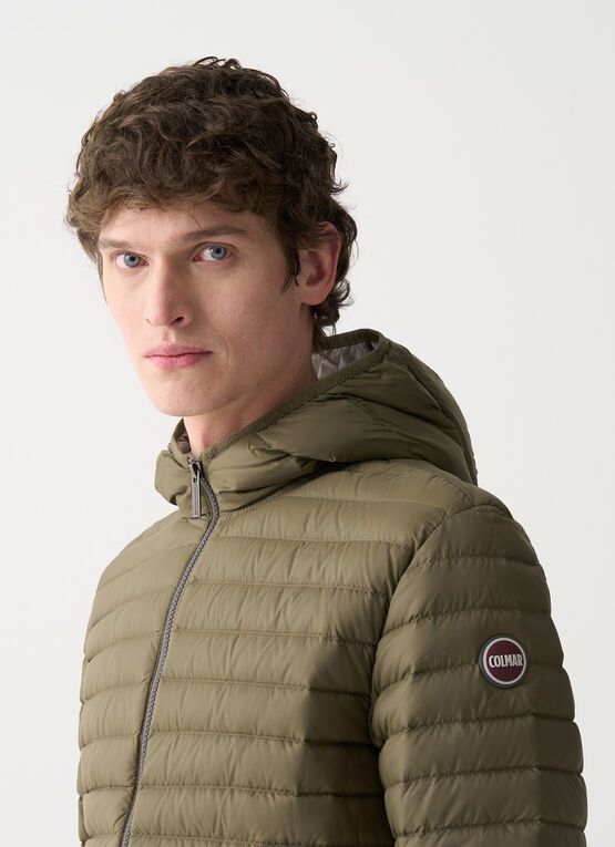 Light down jacket with hood