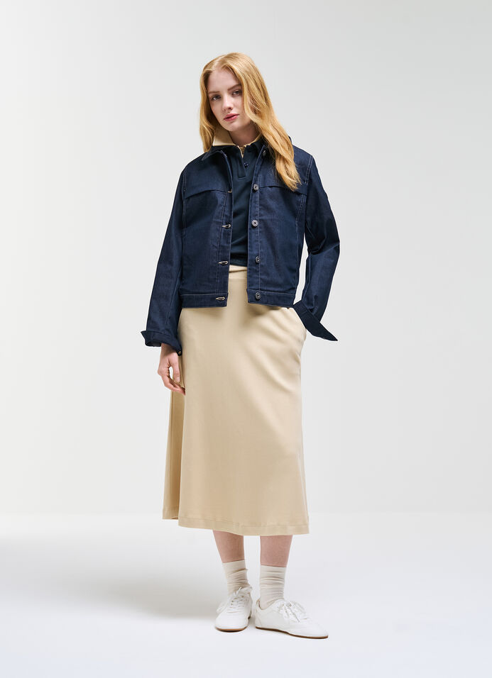 Denimjacke mit abnehmbarer Kapuze