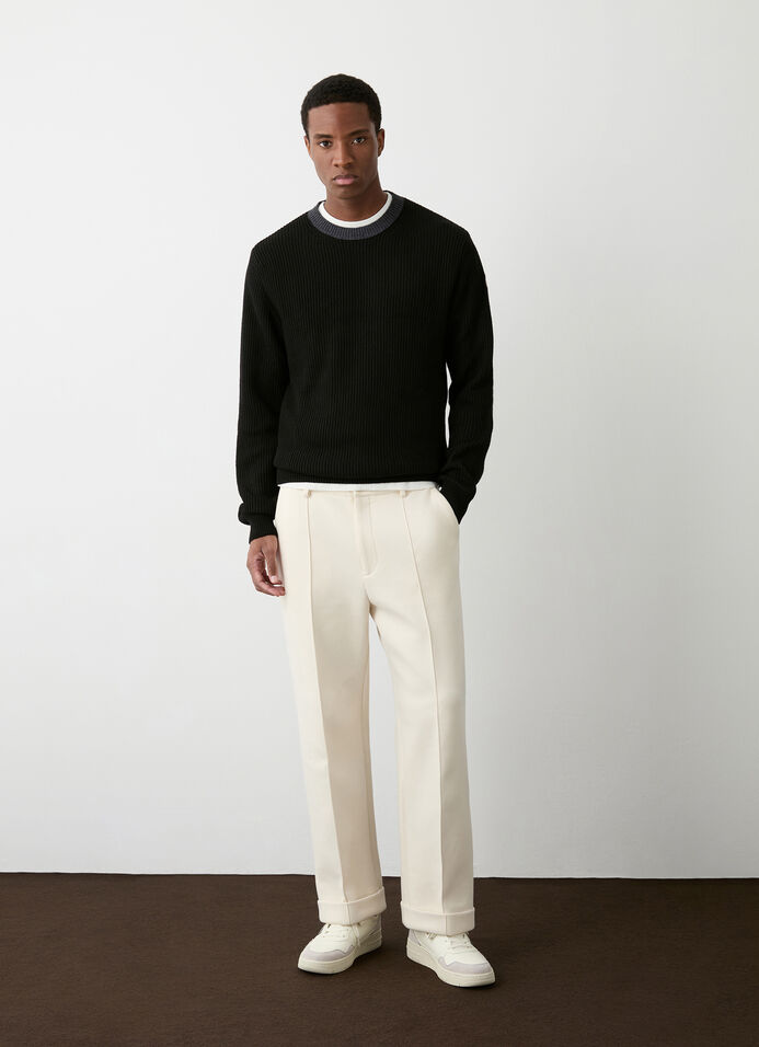 Fisherman’s rib-knit crew-neck pullover image number 2