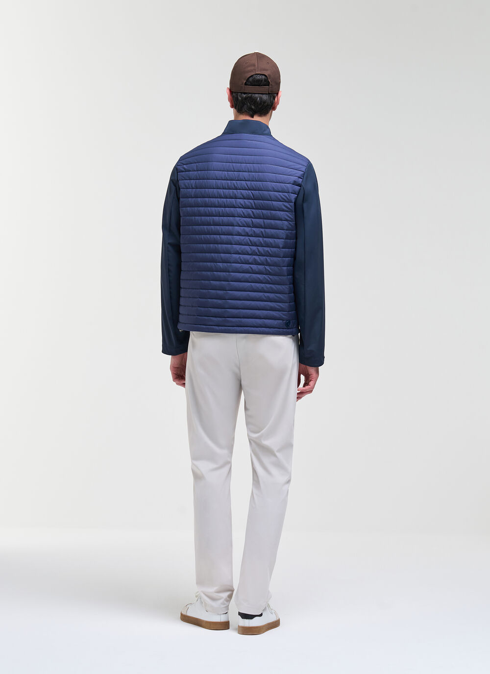 Bi-material wad-padded biker jacket image number 3