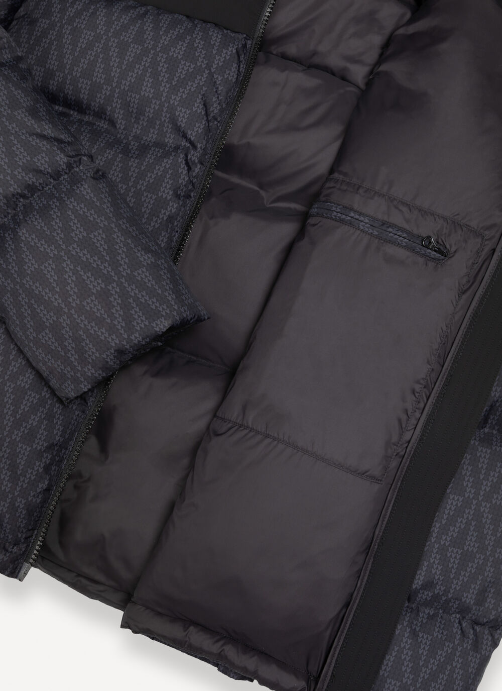 Down jacket with geometric print image number 6