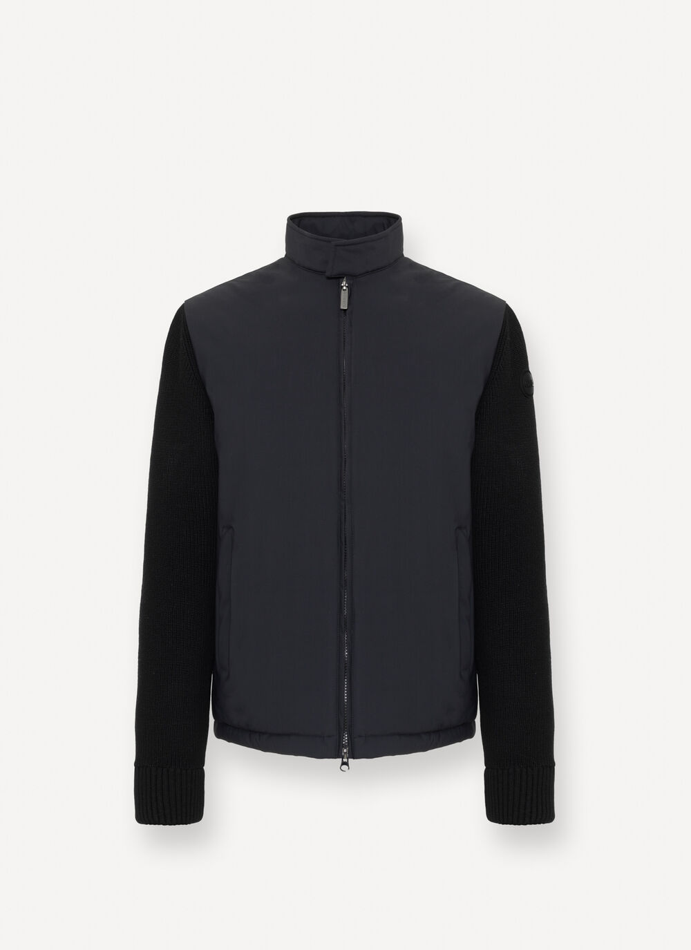 Biker jacket with knit sleeves image number 4