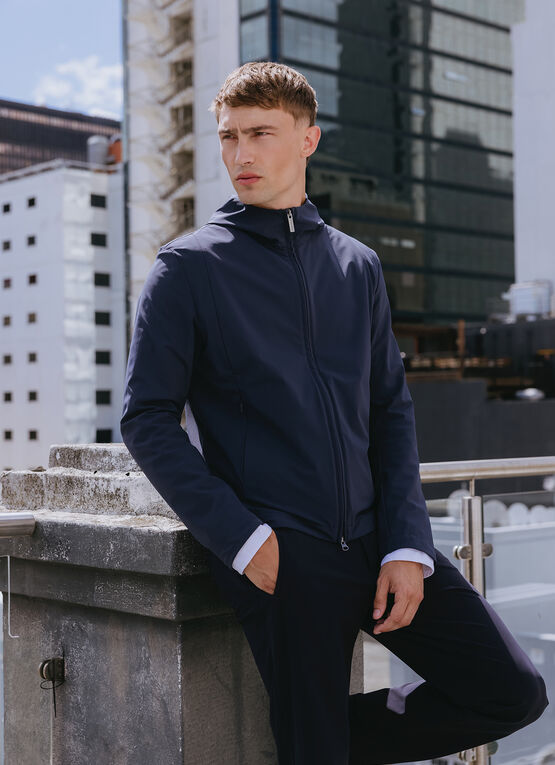 Stretch jacket with hood 