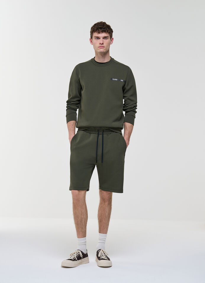 Sweat-shirt &agrave; col rond en coton interlock