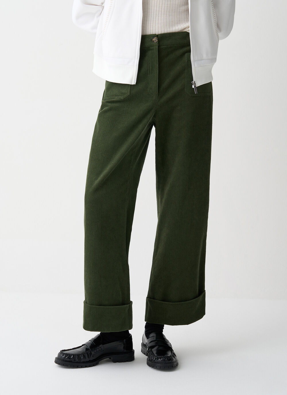 Flared velvet trousers image number 1