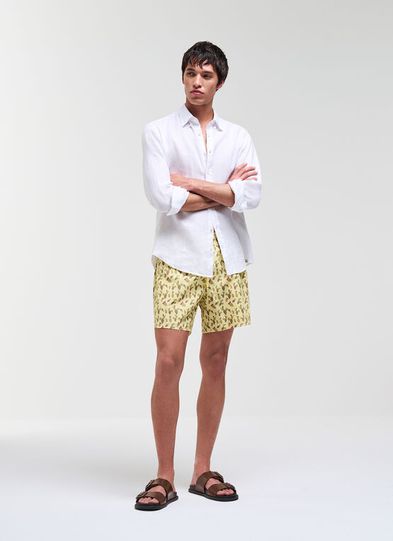 Patterned swimming trunks