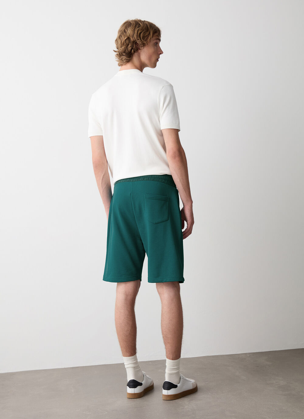 Fleece shorts with nylon details image number 3