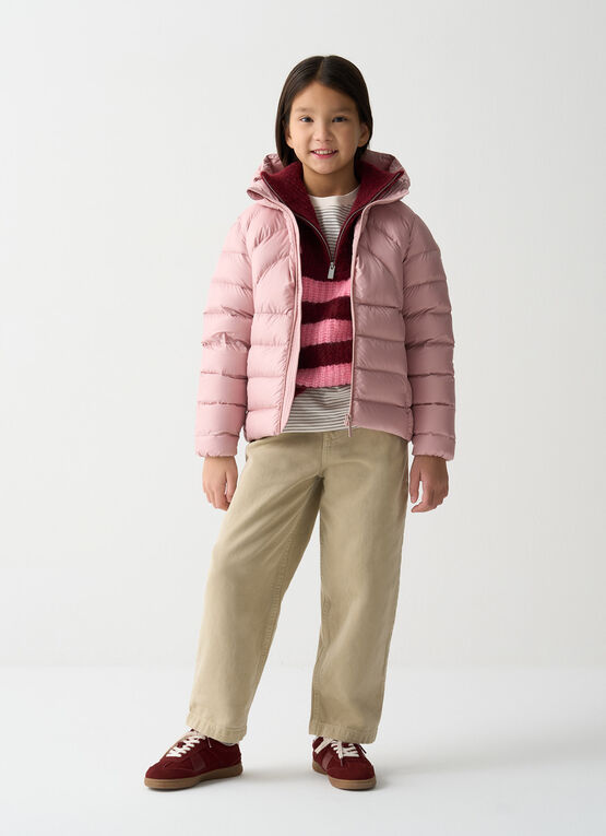 Quilted down jacket with hood