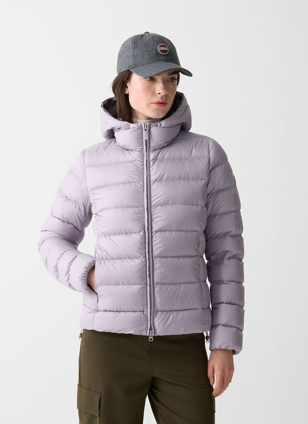 Hooded opaque down jacket image number 1