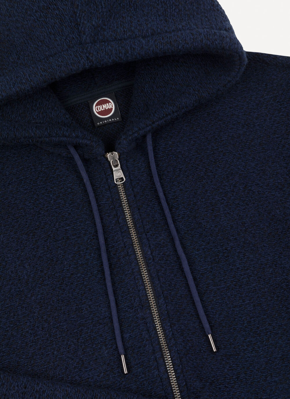 Hooded wool sweatshirt with knit effect image number 5