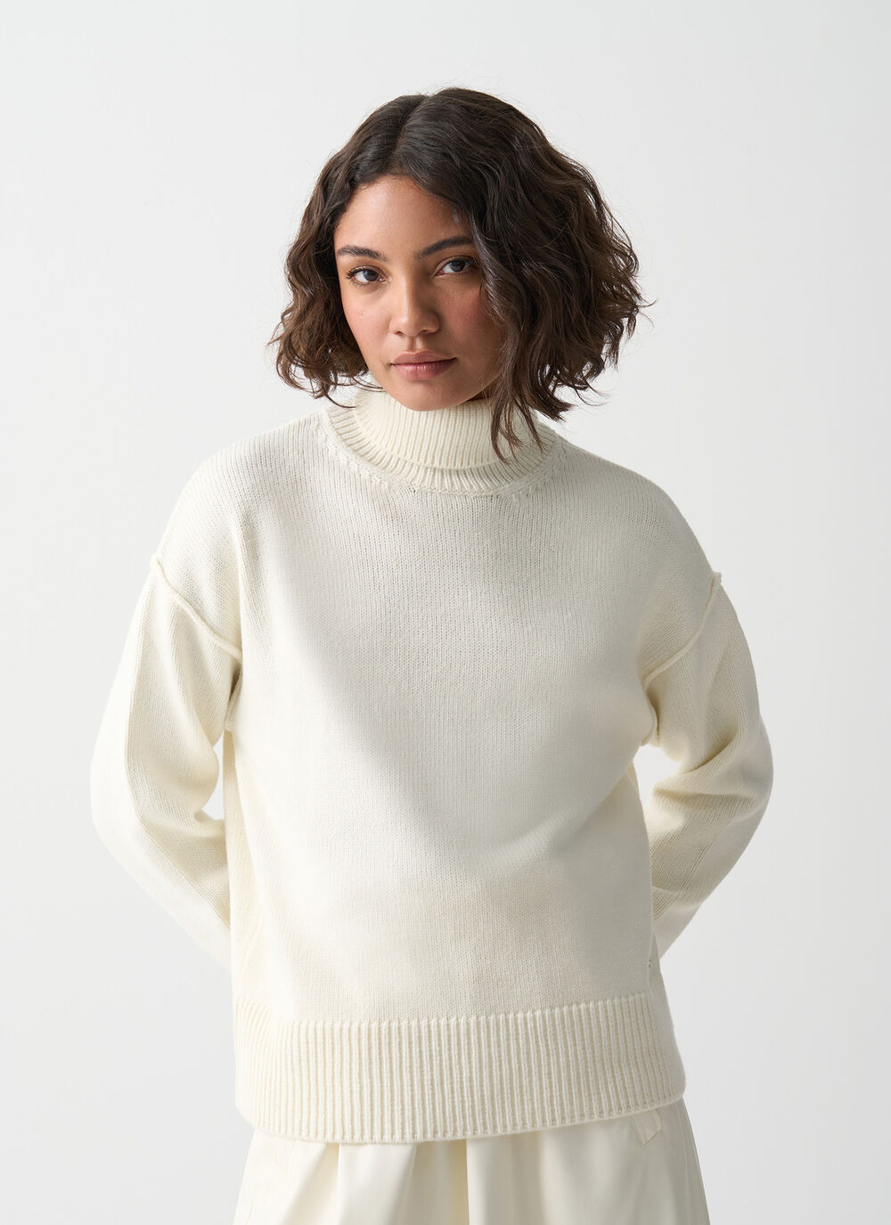 Loose polo-neck jumper image number 0