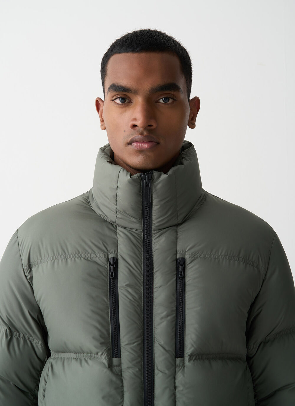 Down jacket with multiple pockets image number 2