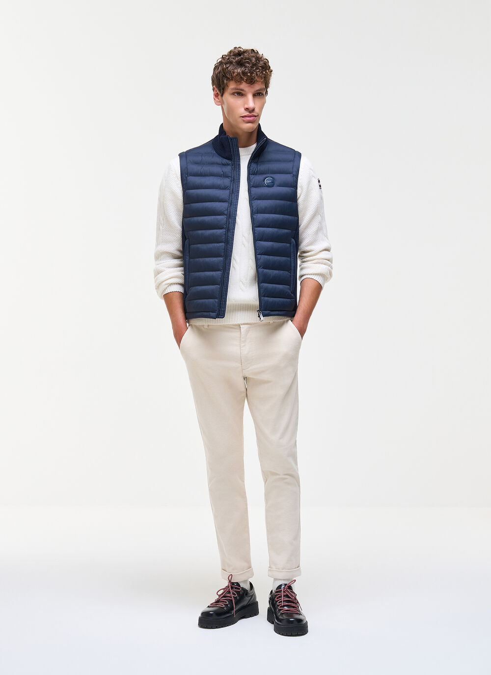 Gilet with knit inserts image number 0