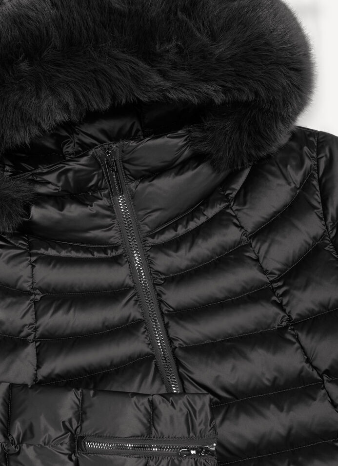 Trapezförmige Daunenjacke mit Kunstpelz image number 6
