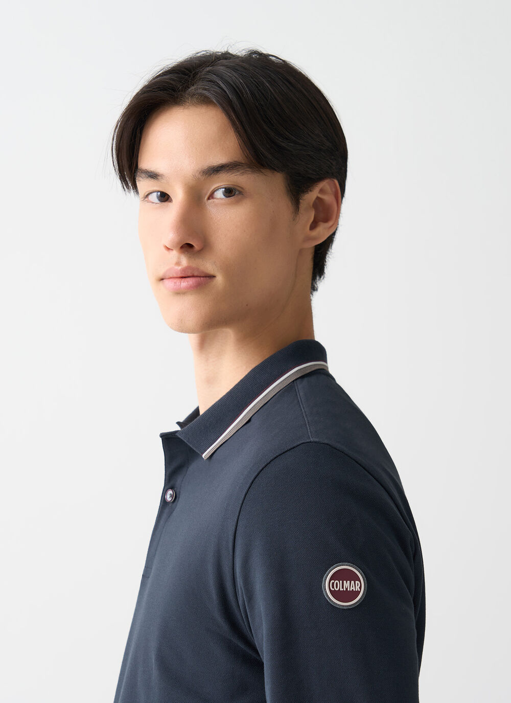 Long-sleeved tricolour polo shirt image number 2