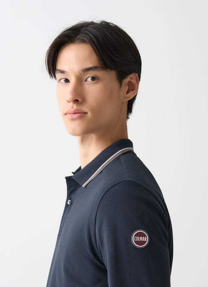 Long-sleeved tricolour polo shirt image number 2