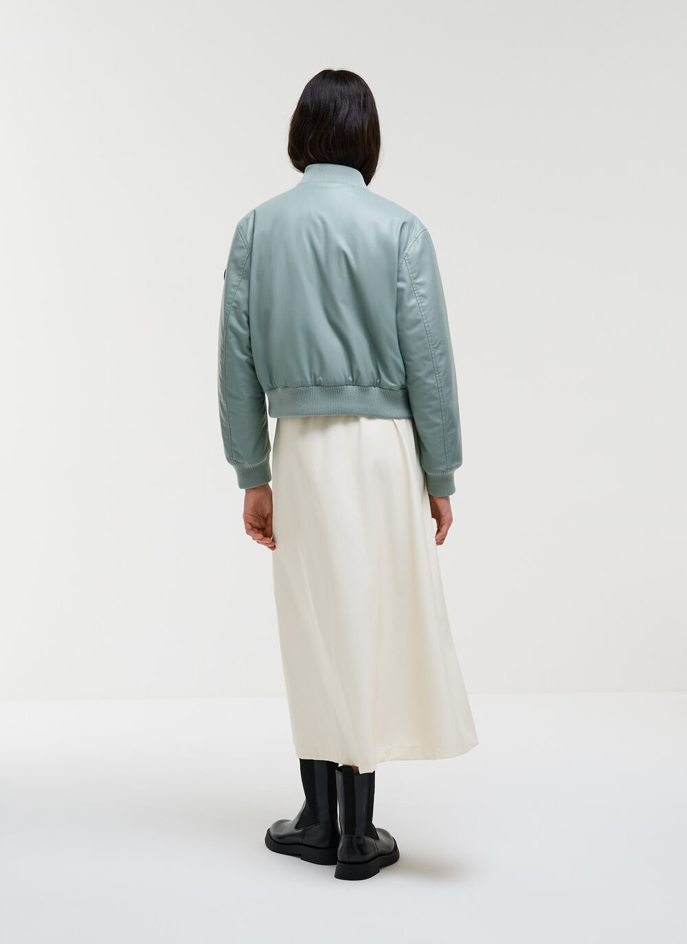 Faux leather bomber jacket image number 3