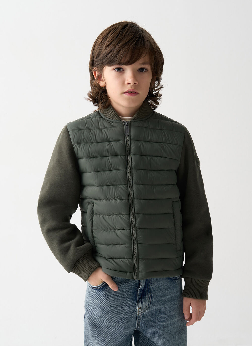 Jacket with fleece sleeves image number 1