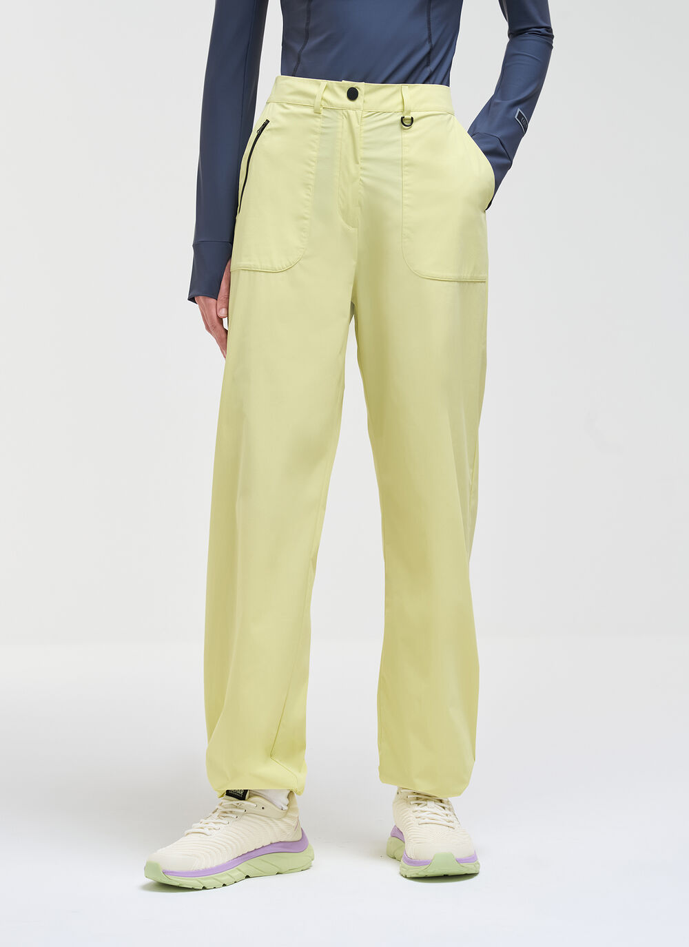 Wide leg pants in bi-stretch fabric image number 1