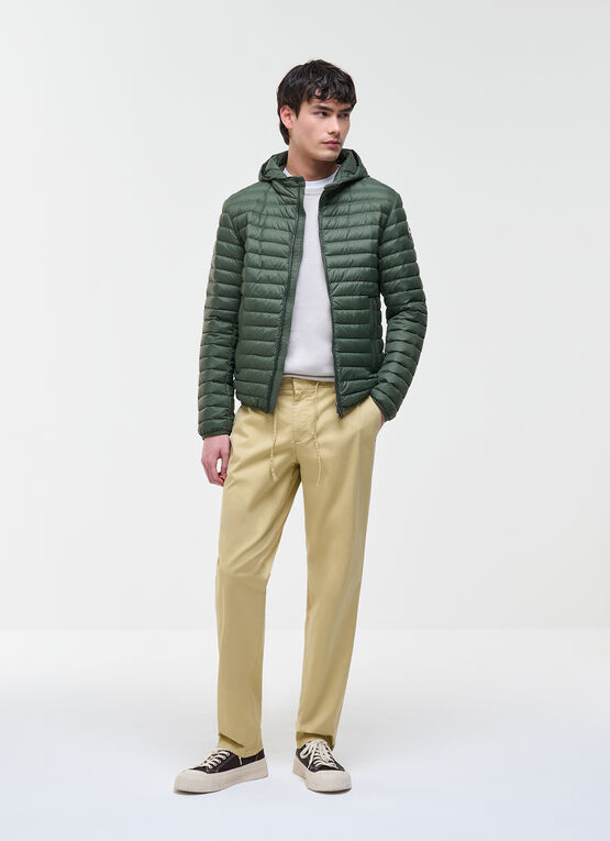 Light down jacket with hood