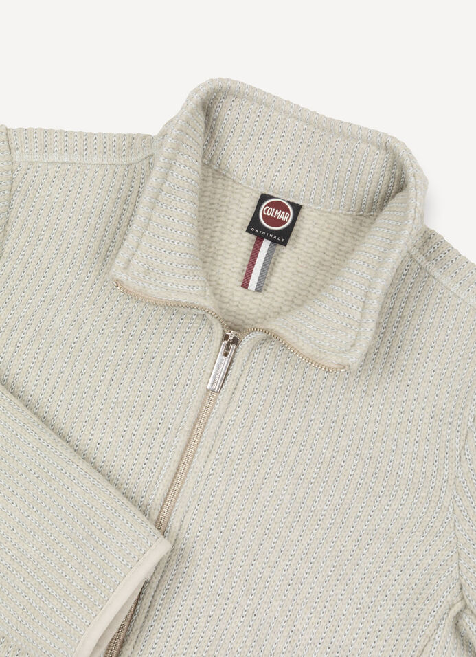 Rib-knit pullover with zip image number 6