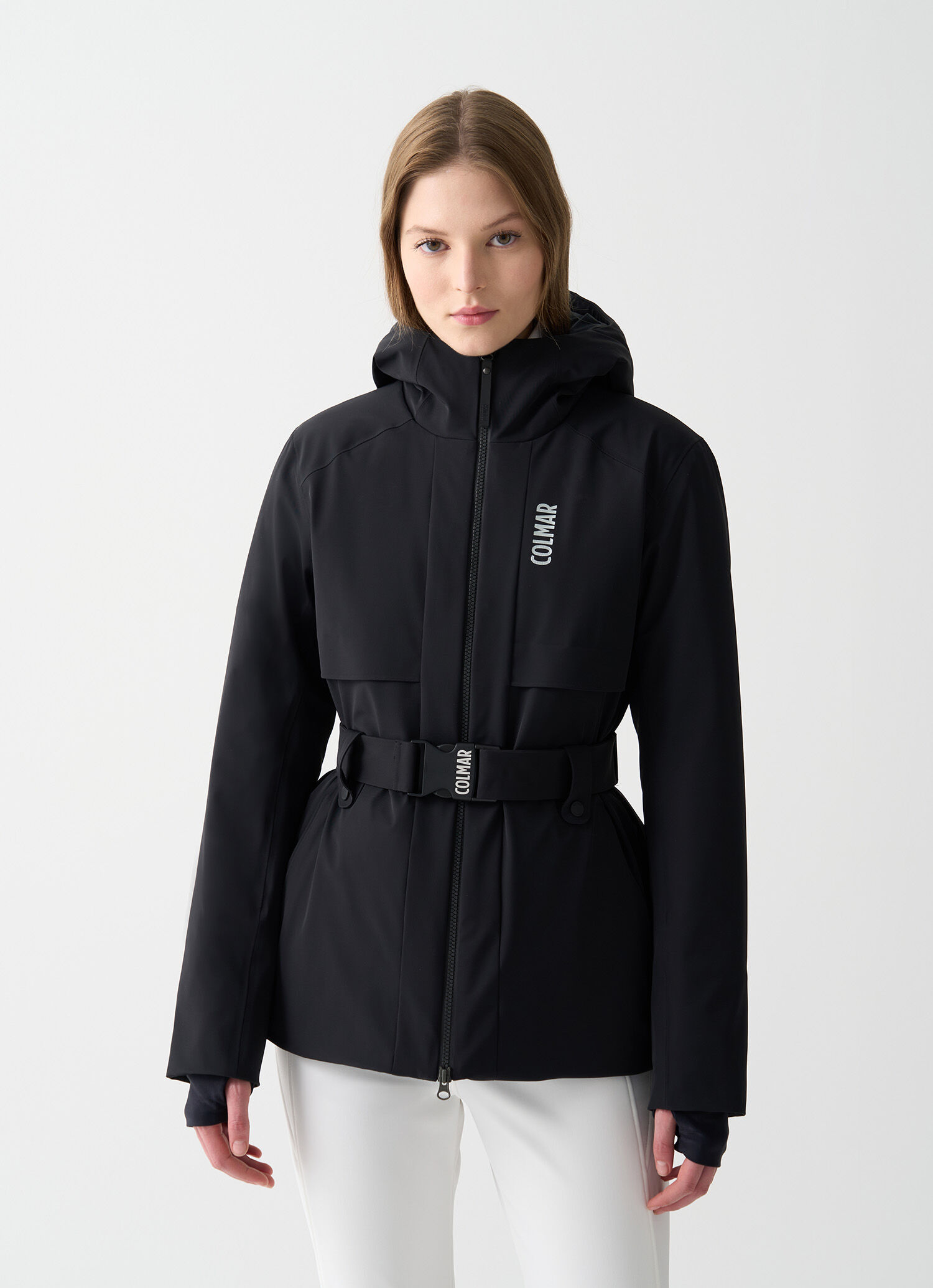 Shaped ski jacket with belt - BLACK | Colmar