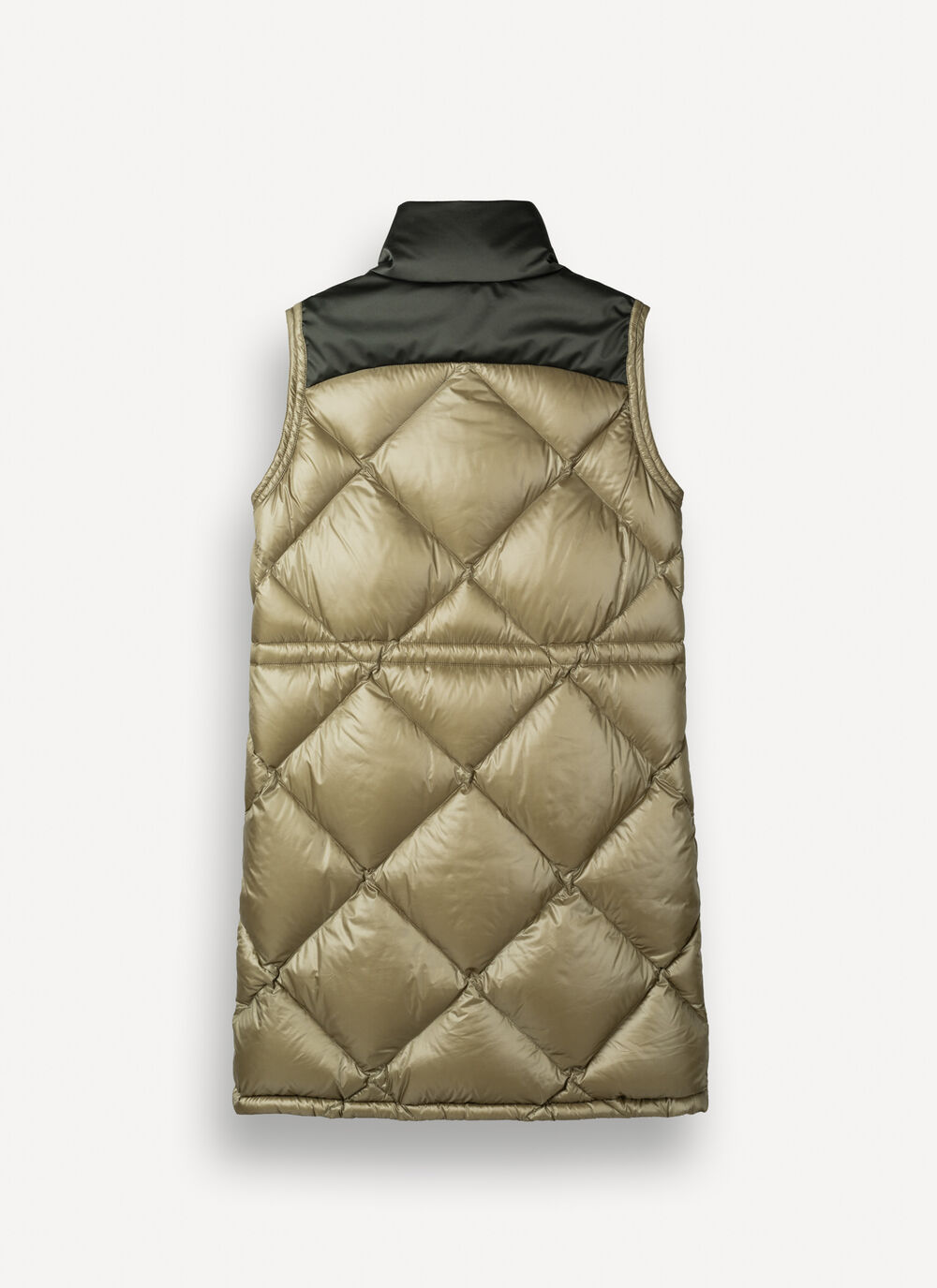 Colour-block down-padded maxi-vest image number 5