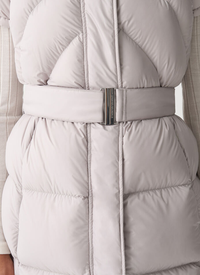 Short sleeve down jacket with belt image number 2