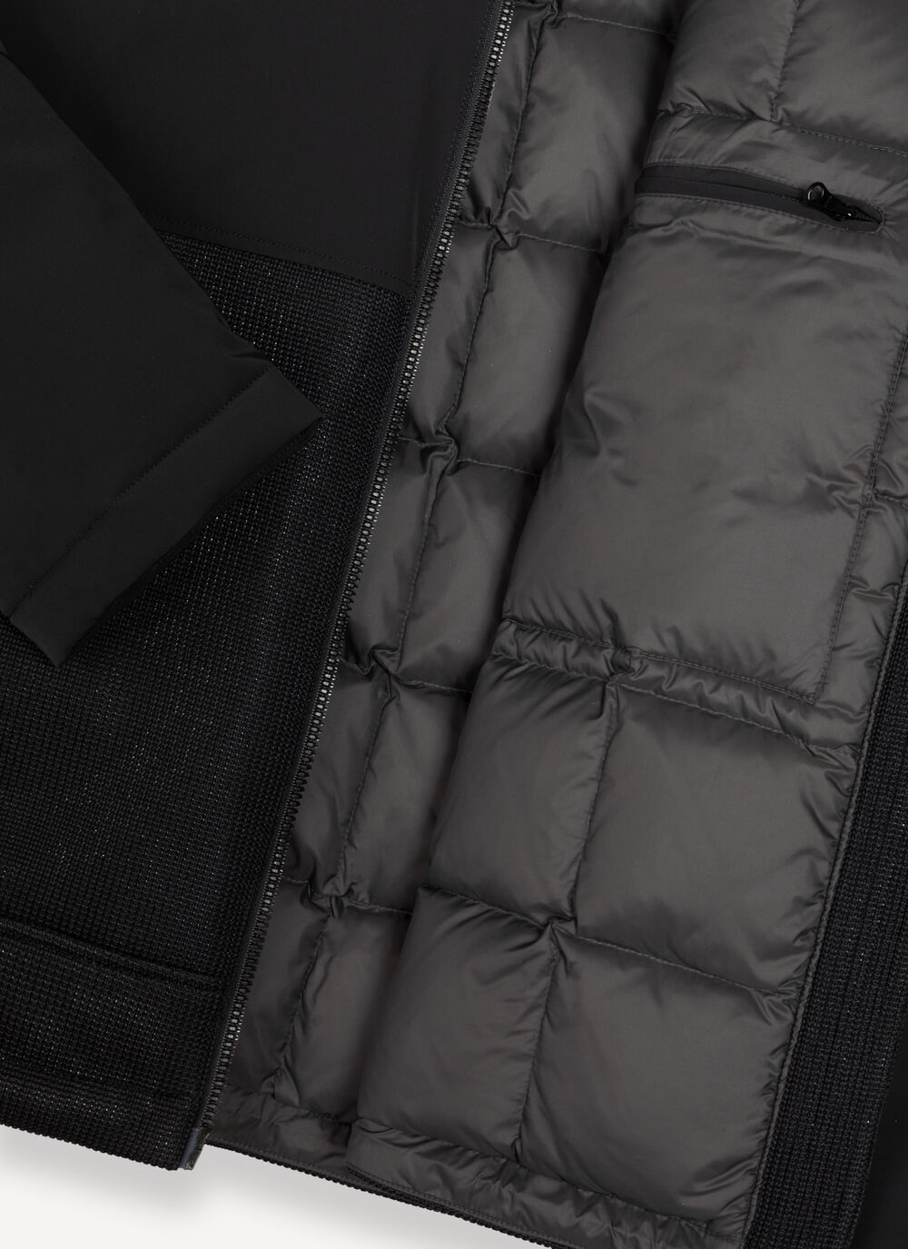 Bi-material down jacket image number 6