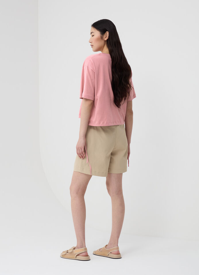 Cropped T-shirt with drawstring image number 3