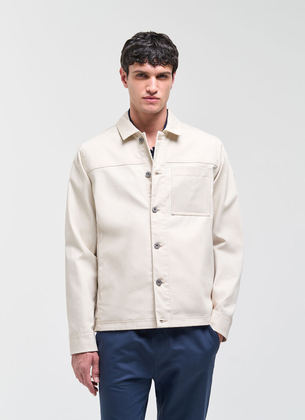 Denim shacket image number 1