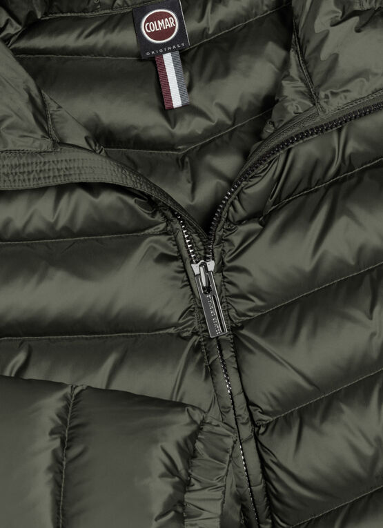 Quilted down jacket with hood