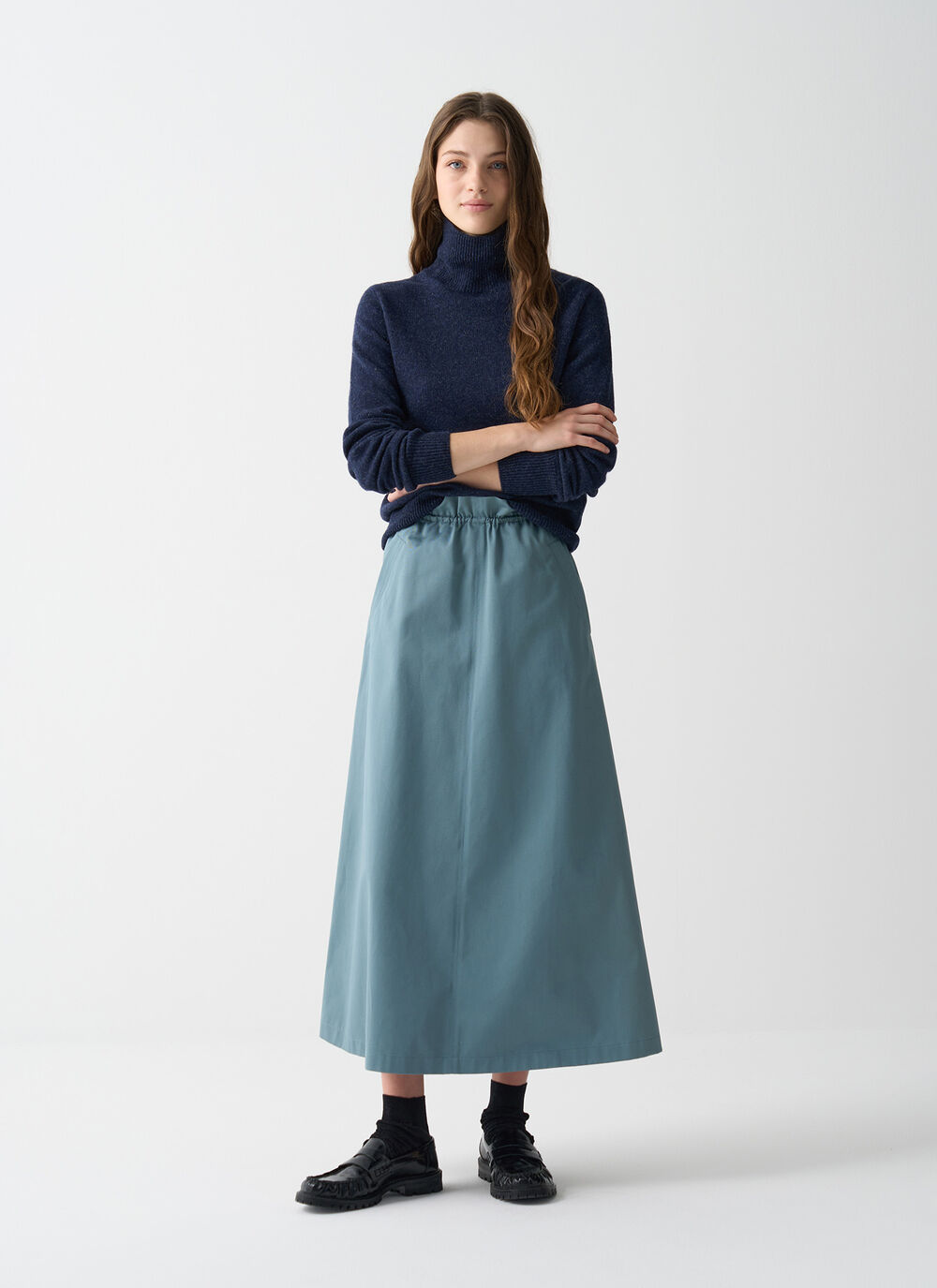 Melange polo-neck jumper image number 1