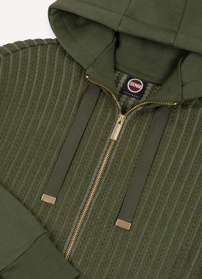 Cable-knit hooded sweatshirt image number 6